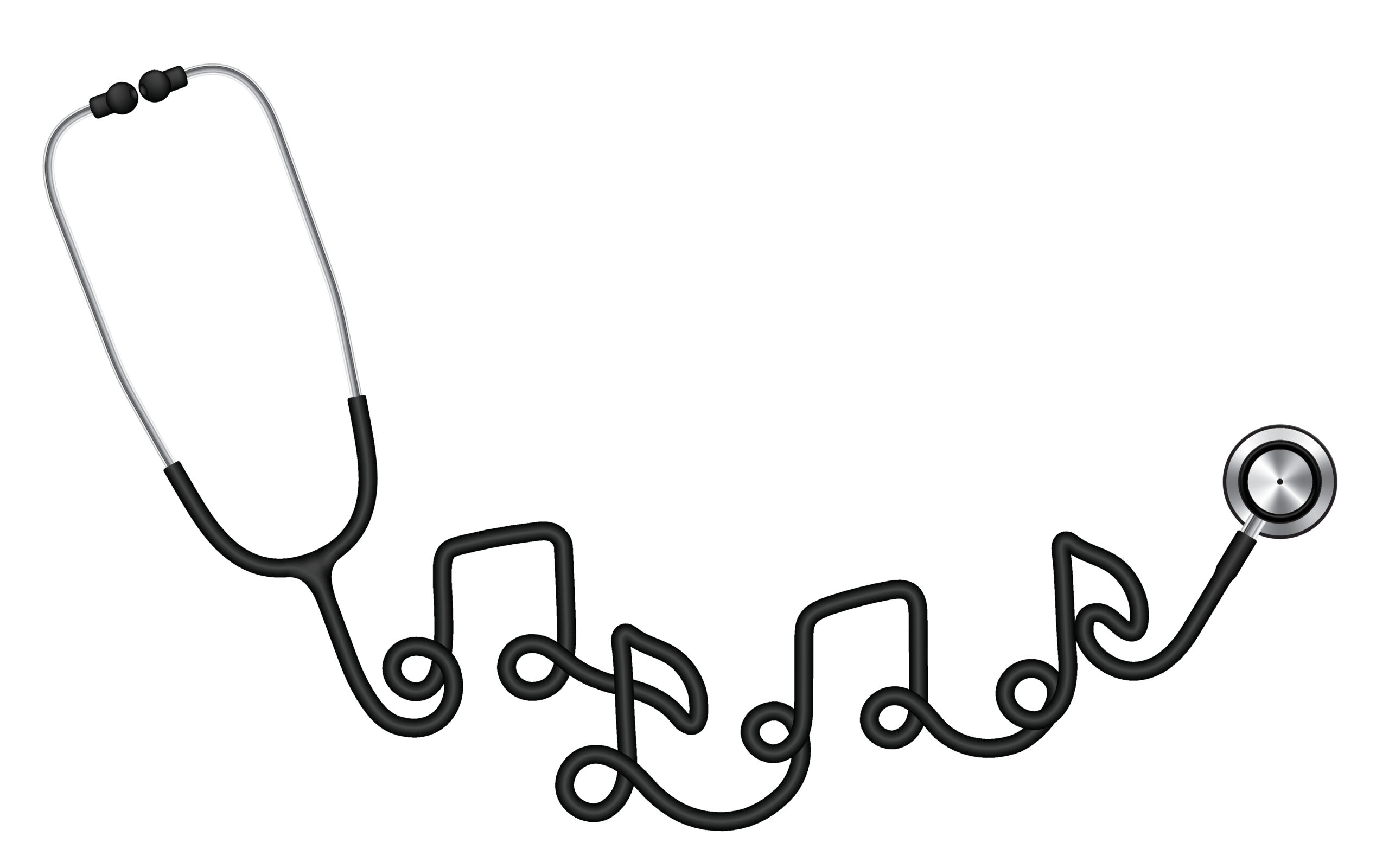 stetoscopio il cui filo forma note musicali